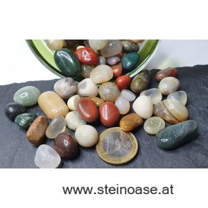 Bunte NATUR Mischung Trommelsteine 'KLEIN' 100g